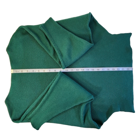 Makarthy Cashmere Blend Boat Neck Batwing Dolman Sleeve Sweater OS Forest Green - Picture 8 of 10